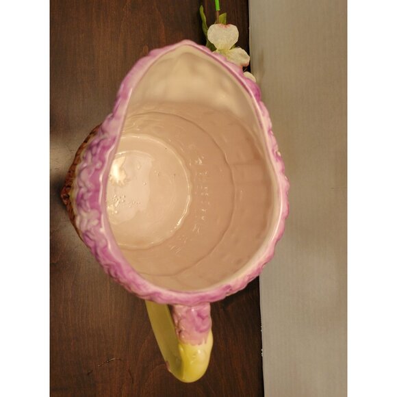 Ceramic Aparagus Stalks Pitcher Vase Tromp L'oeil Style Lavender & Greenish 8" - Picture 6 of 7